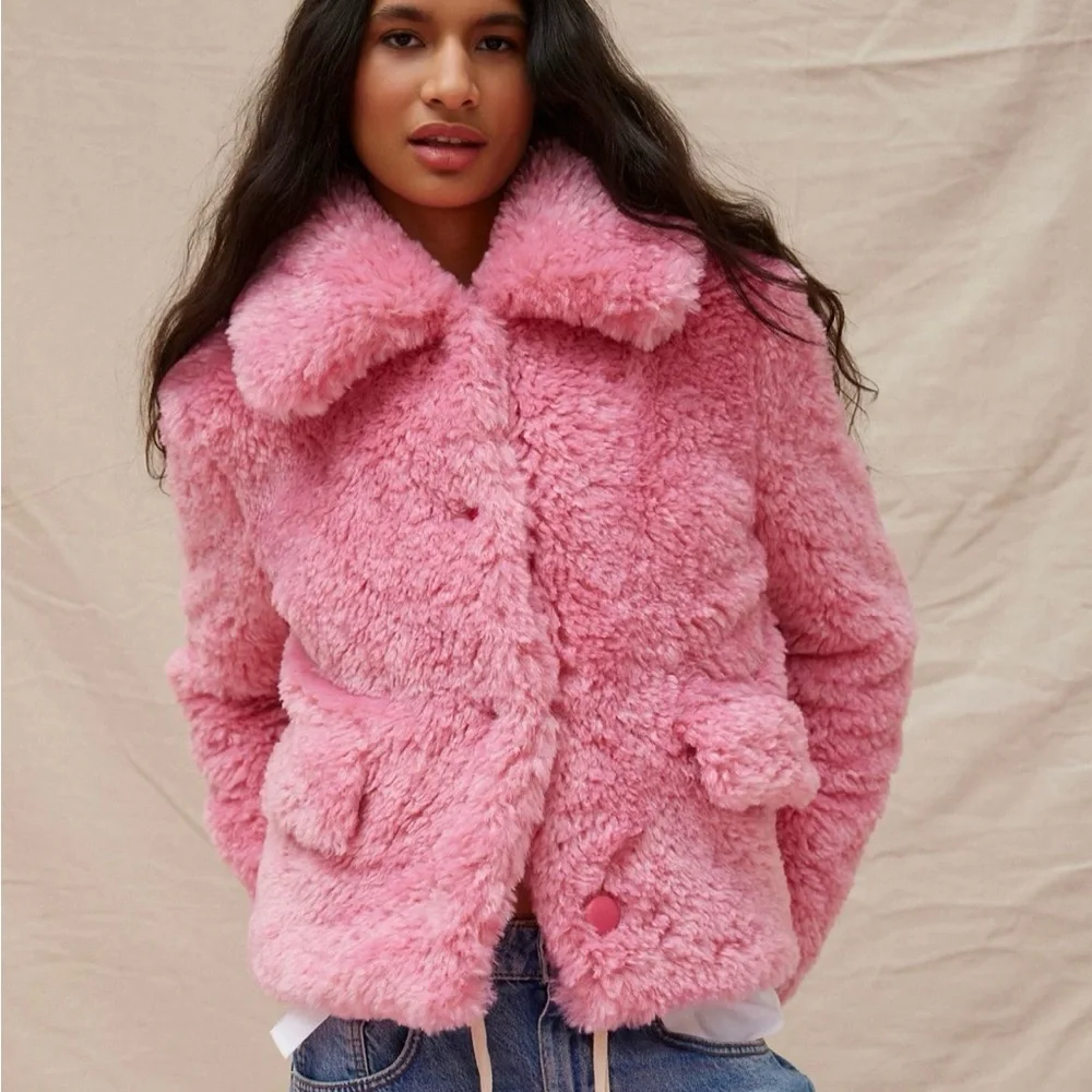 Kimchi Blue UO Olive Faux Fur Coat - Picture 2 of 5